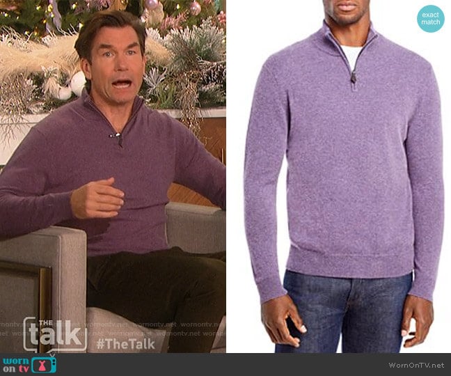The Men's Store Cashmere Half-Zip Sweater worn by Jerry O'Connell on The Talk