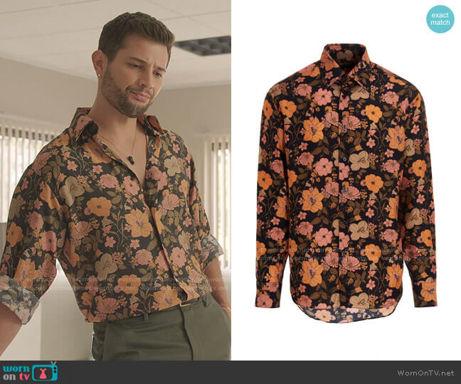 Tom Ford Floral Dress Shirt worn by Sam Flores (Rafael de la Fuente) on Dynasty
