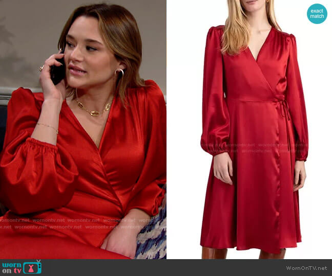 Trina Turk Fragrant Wrap Dress worn by Summer Newman (Hunter King) on The Young and the Restless