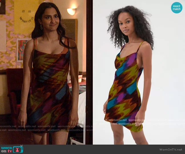 Urban Outfitters Mallory Slip Dress worn by Bela Malhotra (Amrit Kaur) on The Sex Lives of College Girls