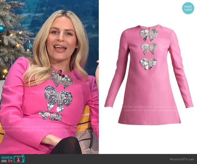 Valentino Bow Applique Mini Dress worn by Morgan Stewart on E! News