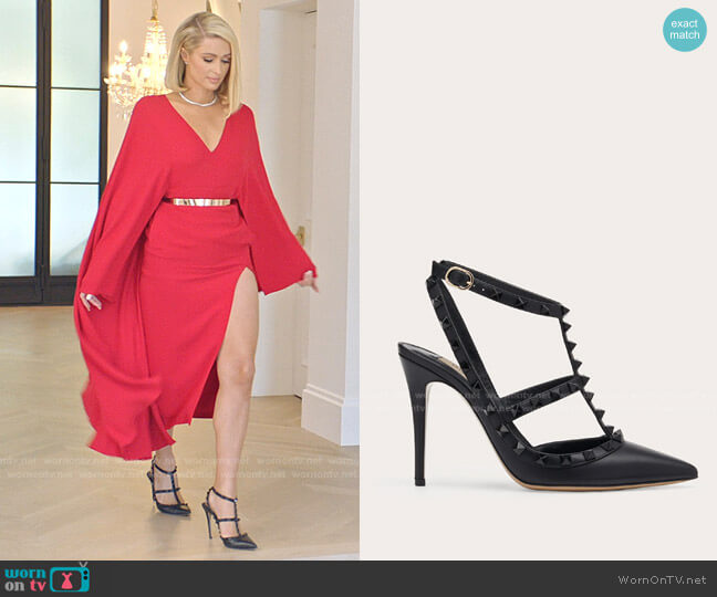 Valentino Rockstud Ankle Strap Pump worn by Paris Hilton on Paris in Love