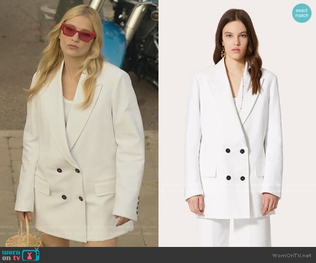 Valentino Denim Blazer worn by Camille (Camille Razat) on Emily in Paris