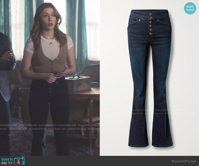 Veronica Beard Beverly High-Rise Flared Jeans worn by Nancy Drew (Kennedy McMann) on Nancy Drew