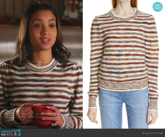 Veronica Beard Raissa Crewneck Pullover worn by May Grant (Corinne Massiah) on 9-1-1