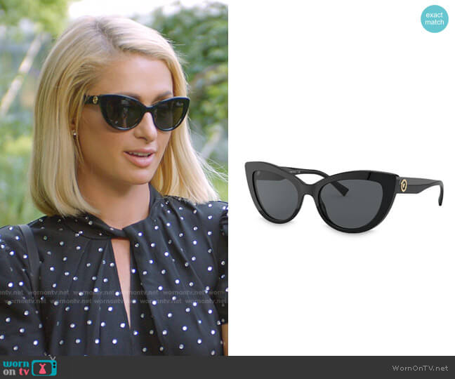 Versace Medusa Icon Cat-Eye Frame Sunglasses worn by Paris Hilton on Paris in Love