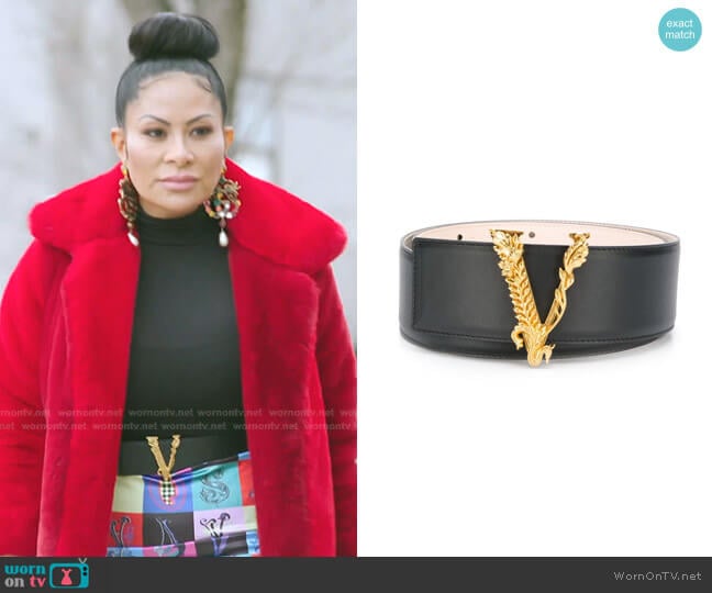 Versace Barocco V buckle Belt worn by Jen Shah on The Real Housewives of Salt Lake City