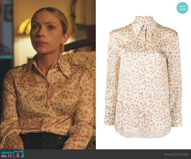 Vince Floral-Print Silk Shirt worn by Kate Keller (Tavi Gevinson) on Gossip Girl