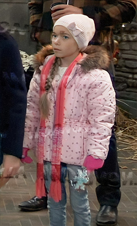 Violet’s pink heart puffer jacket on General Hospital