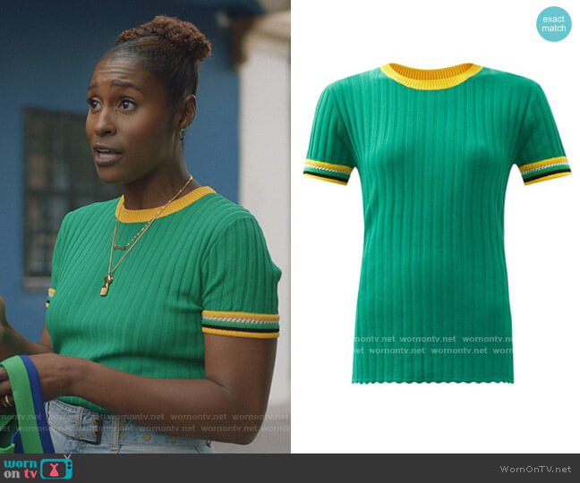 Wales Bonner Saint Ann Rib Knitted Top worn by Issa Dee (Issa Rae) on Insecure