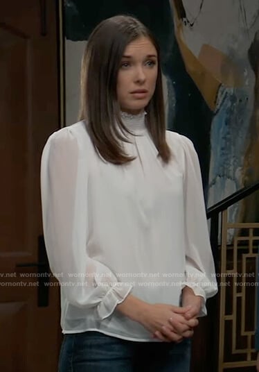Willow’s white sheer blouse on General Hospital