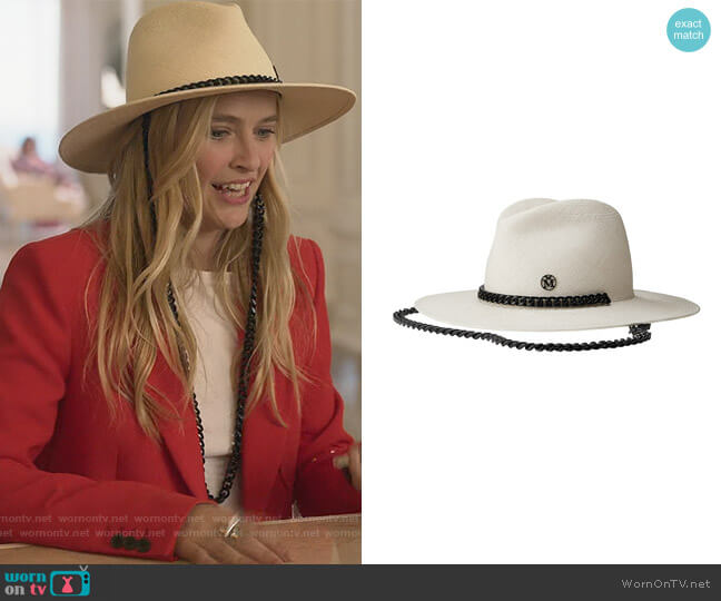 Maison Michel Zango Fedora Hat worn by Camille (Camille Razat) on Emily in Paris