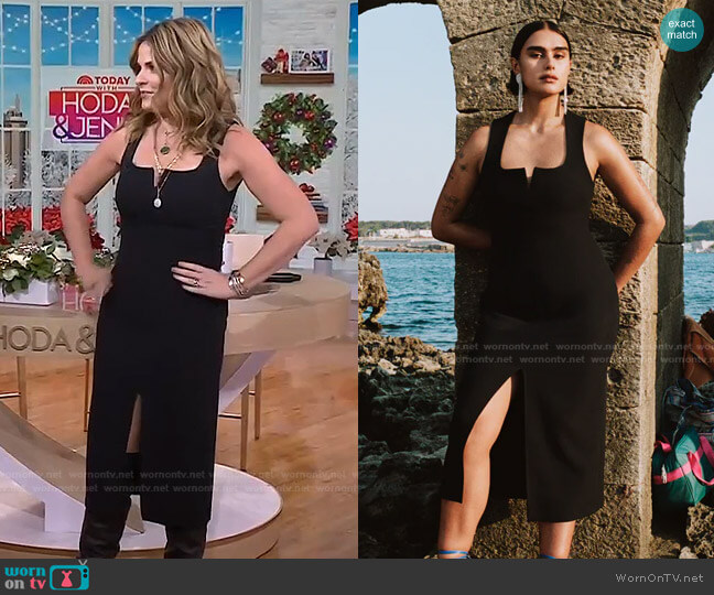 Zara Square Neck Slim Dress worn by Jenna Bush Hager on Today