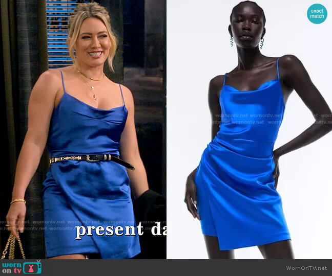 Zara Draped Mini Dress worn by Sophie (Hilary Duff) on How I Met Your Father