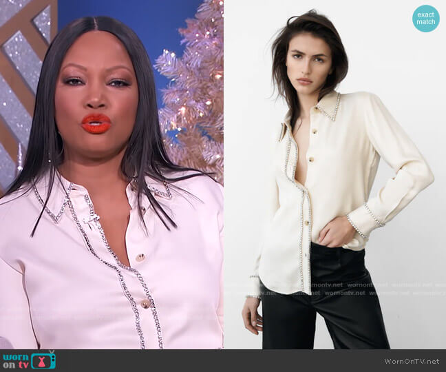 Zara Jewel Shirt worn by Garcelle Beauvais on The Real
