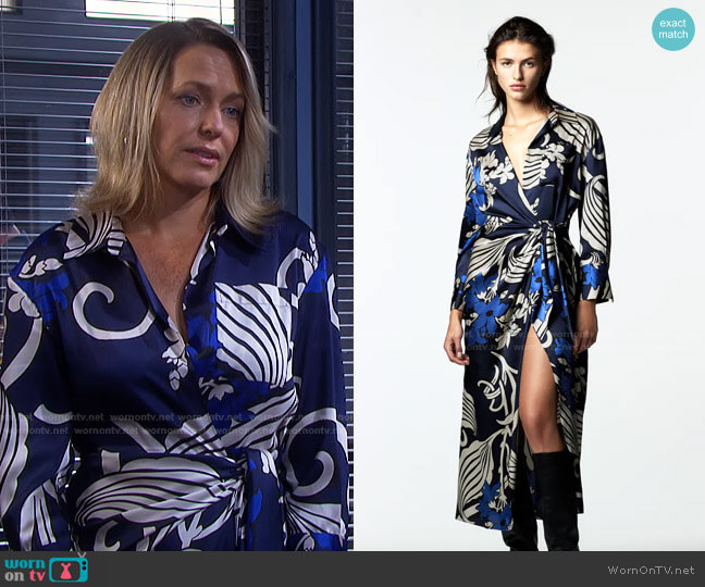 Zara Printed Shirt Dress worn by Nicole Walker (Arianne Zucker) on Days of our Lives