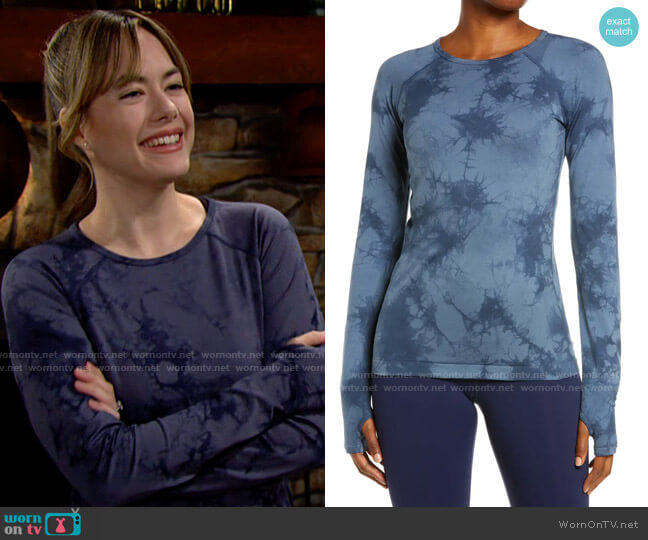 Zella Seamless Wick It Long Sleeve Top worn by Hope Logan (Annika Noelle) on The Bold and the Beautiful