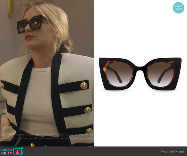 Zeus + Dione Nike II 54MM Butterfly Sunglasses worn by Camille (Camille Razat) on Emily in Paris