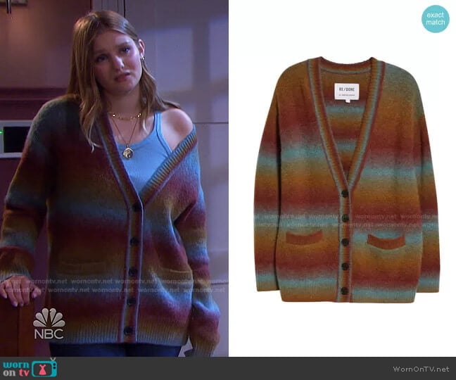 Re/Done 90s Oversize Cardigan worn by Alice Caroline Horton (Lindsay Arnold) on Days of our Lives