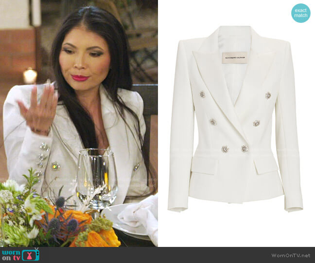 Alexandre Vauthier Crepe Double-Breasted Blazer worn by Jennie Nguyen on The Real Housewives of Salt Lake City