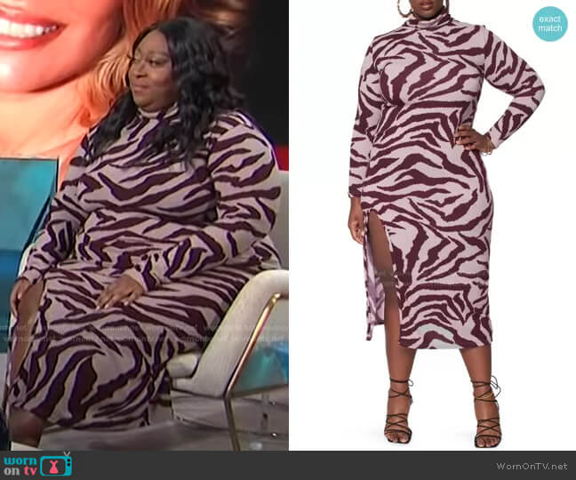Zelie for She Affluence Long Sleeve Dress worn by Loni Love on E! News