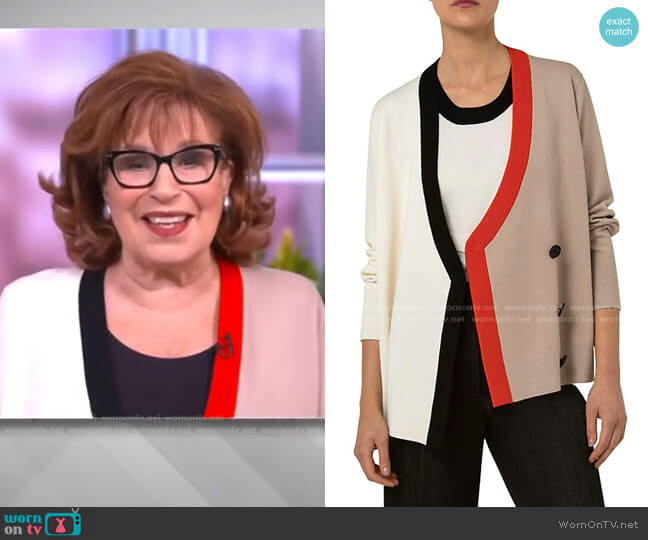 Akris Punto Asymmetric Colorblock Cardigan worn by Joy Behar on The View