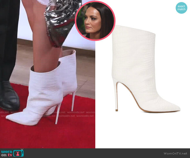 Alexandre Vauthier Alex Crocodile-Effect Boots worn by Lisa Barlow on The Real Housewives of Salt Lake City