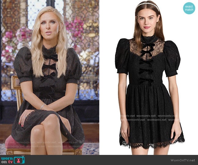 Alice + Olivia Vernita Lace Button Down Party Dress worn by Nicky Hilton Rothschild on Paris in Love