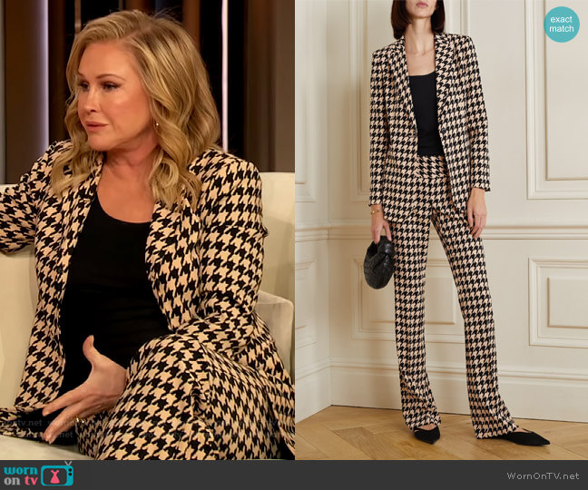 Alice + Olivia Breann houndstooth crepe blazer