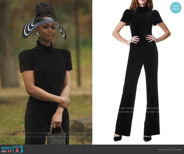 Alice + Olivia Jorah Wide Leg Jumpsuit worn by Angela Vaughn (Yaya DaCosta) on Our Kind of People