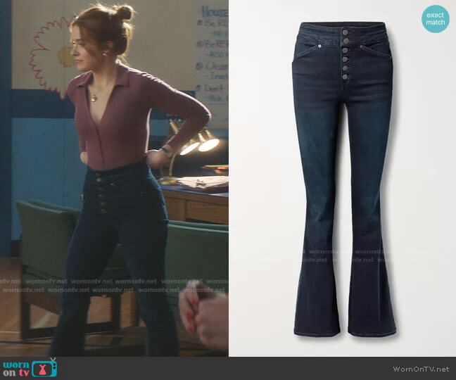 Veronica Beard Beverly High-Rise Flared Jeans worn by Nancy Drew (Kennedy McMann) on Nancy Drew