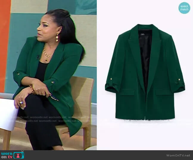 Zara Blazer with Rolled Up Sleeves worn by Sheinelle Jones on Today