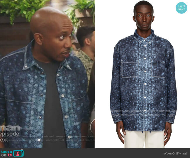 Burberry Blue Denim Fish Scales Shirt worn by Gary Williams (Chris Redd) on Kenan