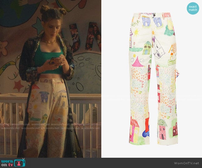 Collina Strada Home and Garden Chason Abstract-pattern Trousers worn by Nomi Segal (Emily Arlook) on Grown-ish