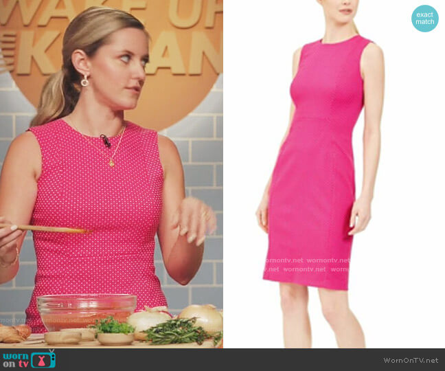 Calvin Klein Sheath Dress in Polka Dot worn by Tami (Taylor Louderman) on Kenan