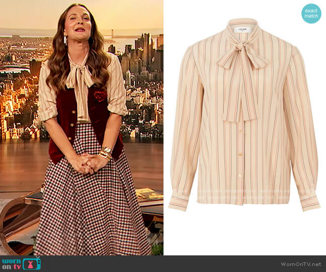 Celine Lavalliere Blouse worn by Drew Barrymore on The Drew Barrymore Show