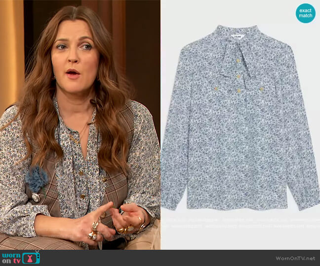 Celine Lavalliere Blouse in crepe de chine worn by Drew Barrymore on The Drew Barrymore Show