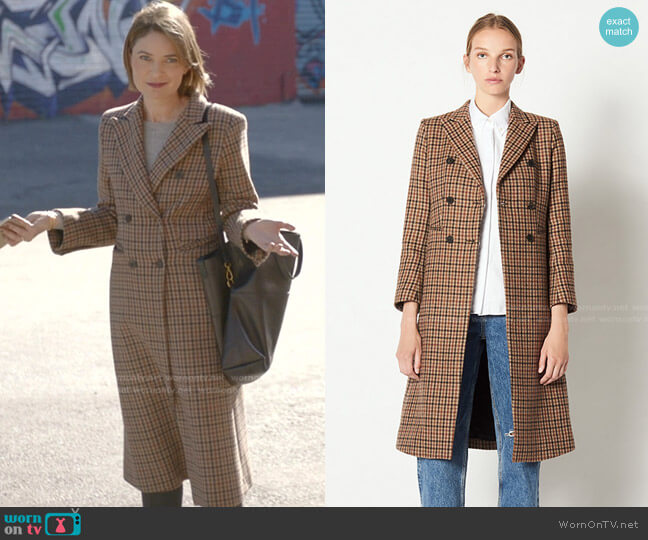 Sandro Checked Wool Coat worn by Taylor Rentzel (MacKenzie Meehan) on Bull