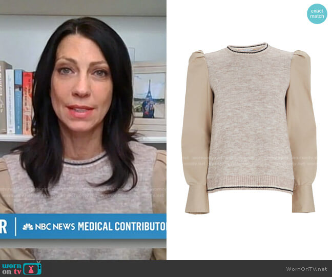 Derek Lam 10 Crosby Milton Mixed Media Sweater