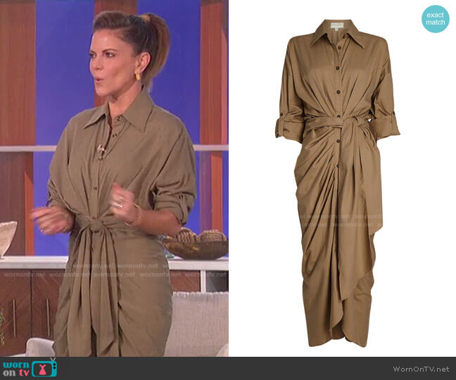 Divine Heritage Cotton-Blend Maxi Shirt Dress worn by Natalie Morales on The Talk
