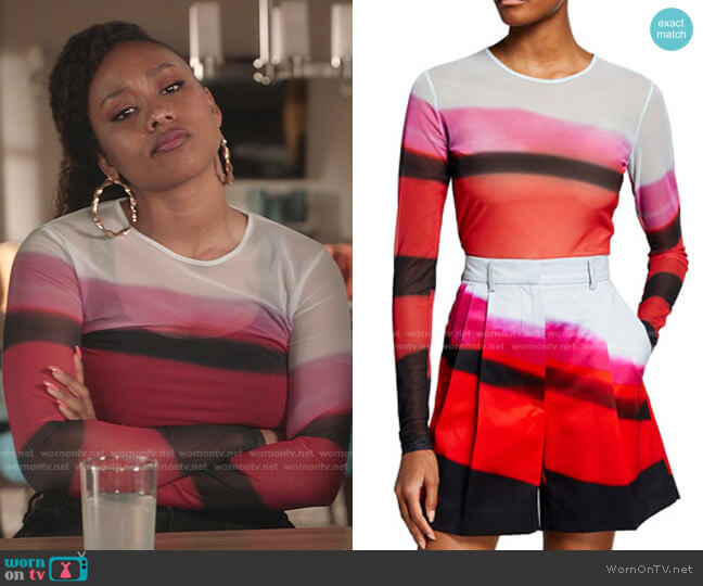 Dries Van Noten Haste Jersey Top worn by Olivia Lockhart (Katlyn Nichol) on Black-ish