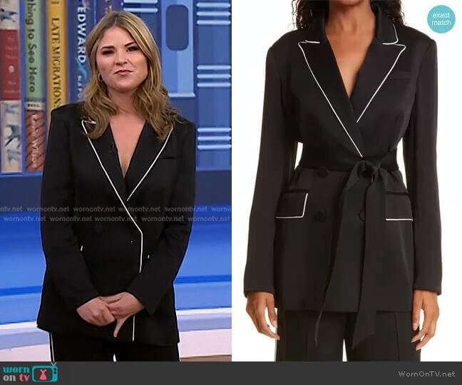Veronica Beard Eiza Belted Jacket worn by Jenna Bush Hager on Today