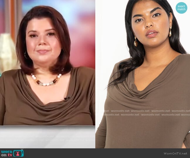 Eloquii Cowl Neck Top worn by Ana Navarro on The View