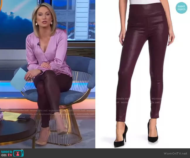 Level 99 Faux Leather Pants worn by Amy Robach on Good Morning America