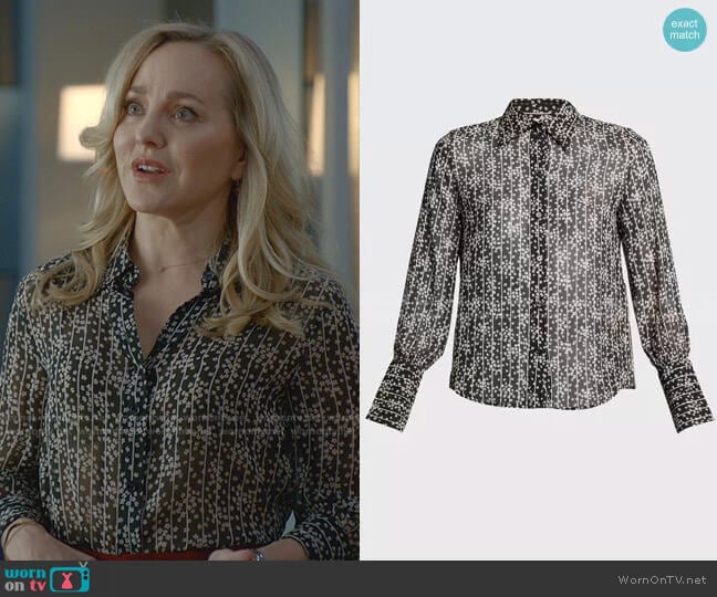 Chloe Floral-Print Striped Shirt worn by Marissa Morgan (Geneva Carr) on Bull