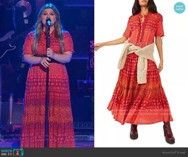 Free People Rare Feeling Maxi Dress worn by Kelly Clarkson on The Kelly Clarkson Show