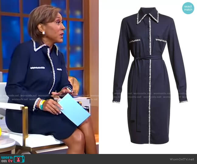 St. John Fresca Di Lana Shirtdress worn by Robin Roberts on Good Morning America