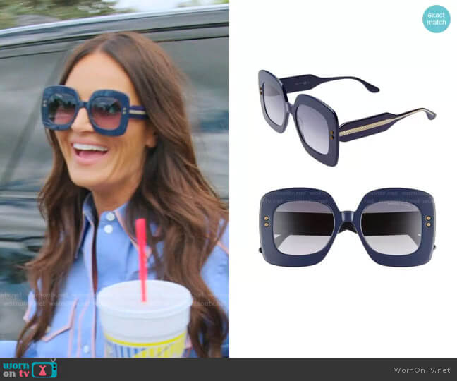 Bottega Veneta Gradient Square Sunglasses worn by Lisa Barlow on The Real Housewives of Salt Lake City