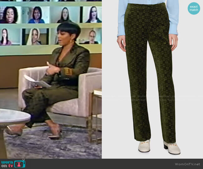 Gucci Gucci 100 Horsebit Jacquard Trousers worn by Tamron Hall on Tamron Hall Show