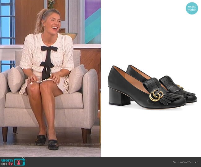 Gucci Monogram Fringe Detail Pumps worn by Amanda Kloots on The Talk